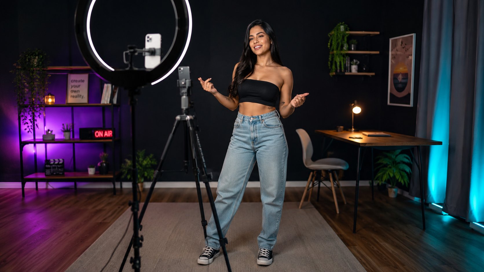 Creator gravando Reels